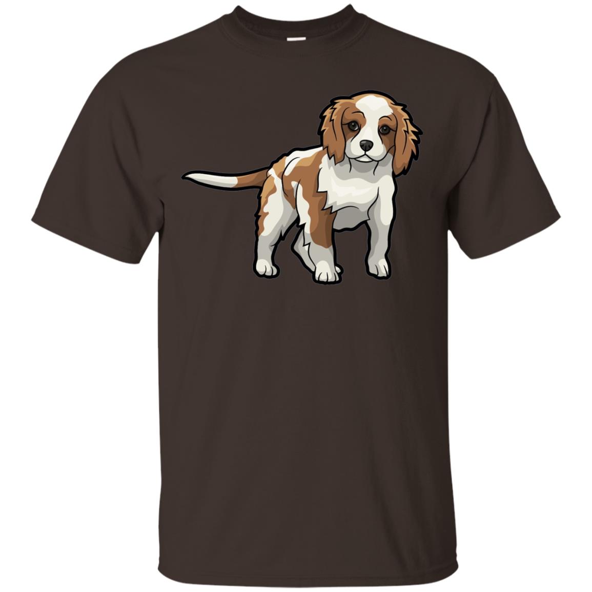 Cute Blenheim Cavalier King Charles Spaniel T-shirt Dark Chocolate
