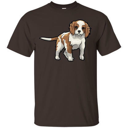 Cute Blenheim Cavalier King Charles Spaniel T-shirt Dark Chocolate