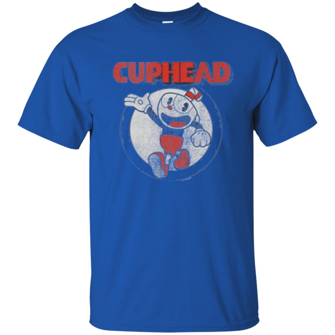 Cuphead T-shirt Cuphead Waving Circle Portrait Royal