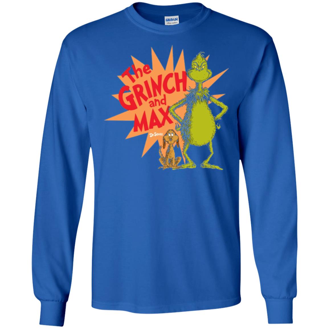 Cartoon T-shirt Dr. Seuss Grinch And Max Burst Royal