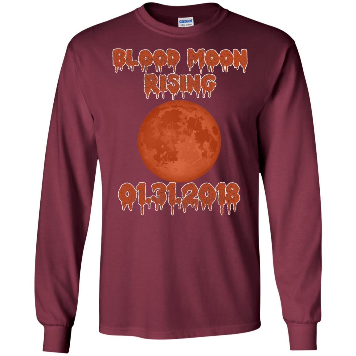 Blood Moon Rising Total Lunar Eclipse T-shirt Funny Lunar Eclipse Maroon