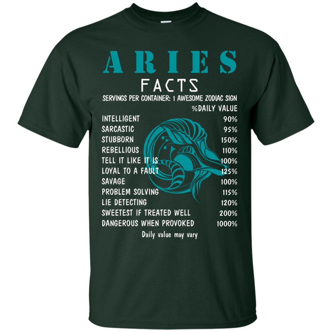 Aries Facts 1 Awesome Zodiac Sign Gift Shirt For Aries Horoscope Forest