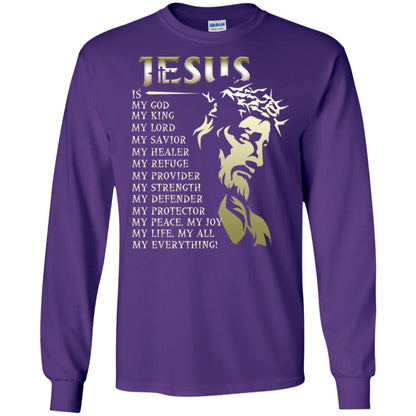 Jesus Is My God My King My Lord My Savior My Healer Shirt Purple
