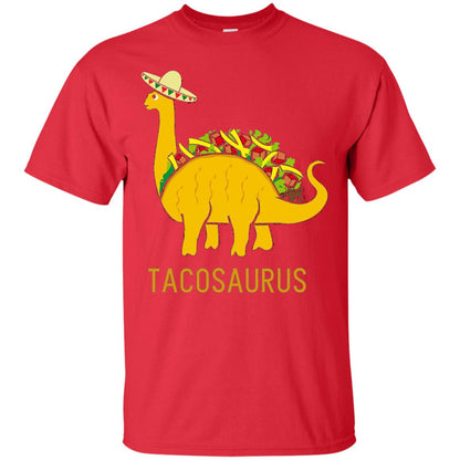 Tacosaurus Cinco De Mayo Funny Taco Dinosaur Shirt Red