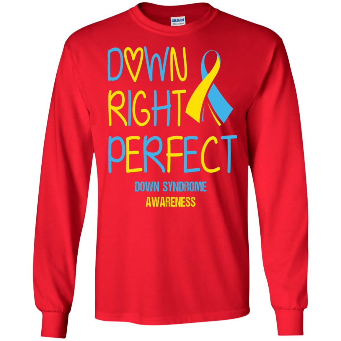Down Right Perfect Down Syndrome Awareness T-shirt Red