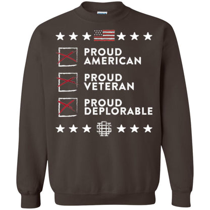 American T-shirt Proud American, Proud Veteran, Proud Deplorable Dark Chocolate