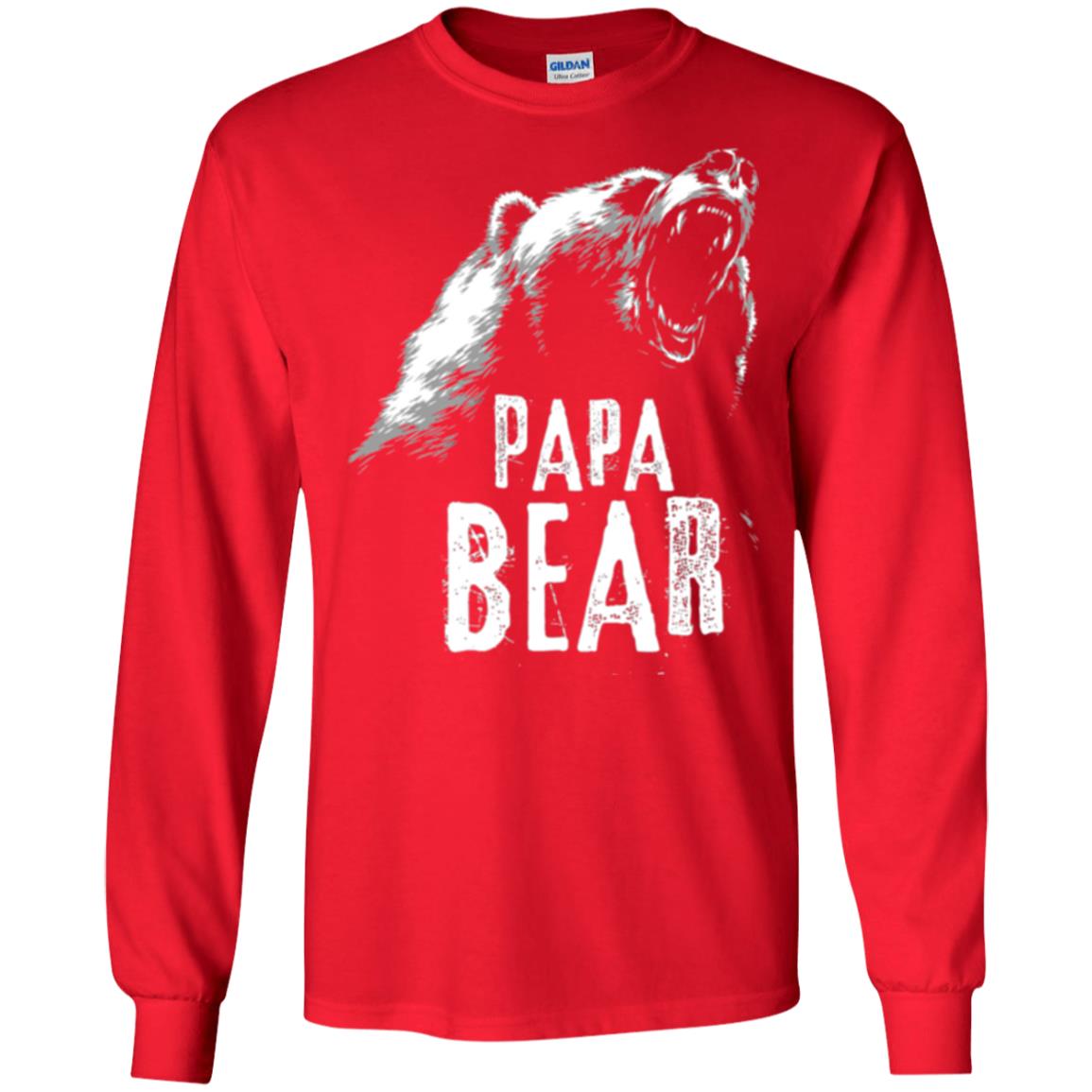 Papa Bear Best Dad For Fathers Day T-shirt Red