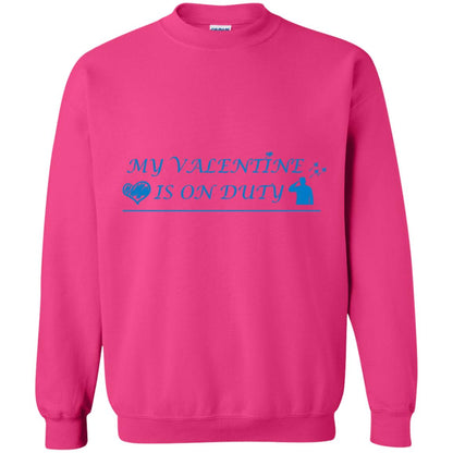 My Valentine Is On Duty Military's Girlfriend Shirt Heliconia