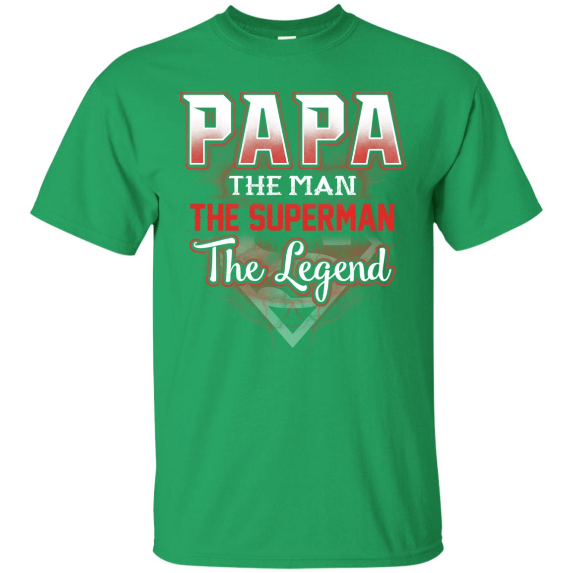 Papa The Man The Superman The Legend T-shirt Irish Green