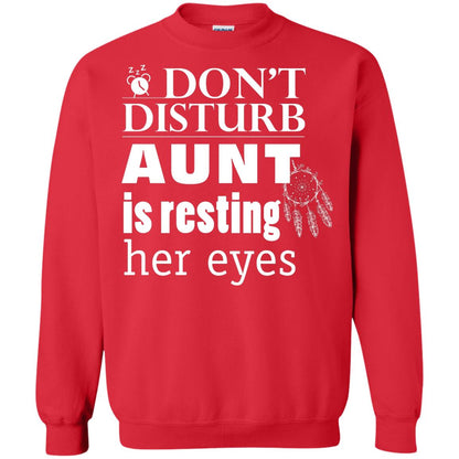 Don't Disturb Aunt Is Resting Her Eyes Funny Auntie Shirt Red