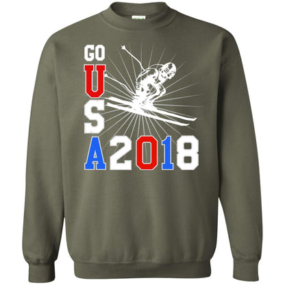 Alpine Skiing T-shirt Go Usa 2108 Cool Military Green