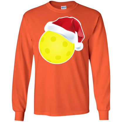 Pickleball With Santa Claus Hat X-mas Shirt For Pickleball Lovers Orange