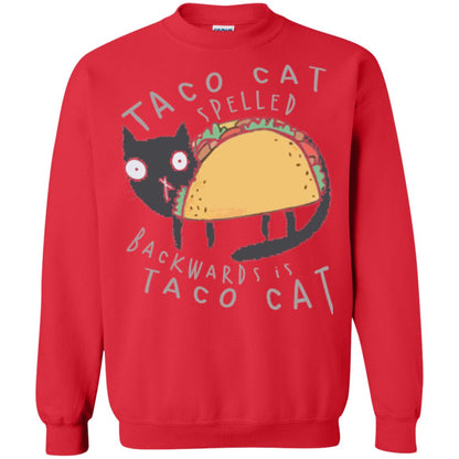 Cat Lovers T-shirt Taco Cat Spelled Backward Is Taco Cat Red