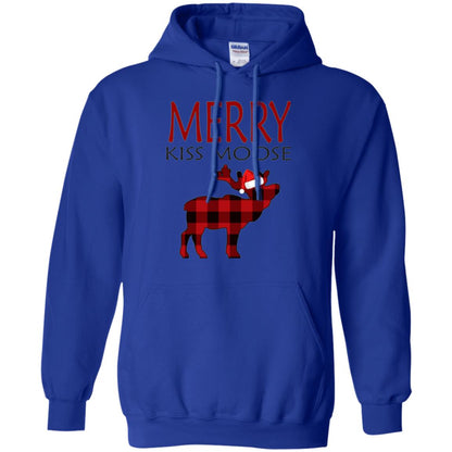 Christmas T-shirt Merry Kiss Moose Royal