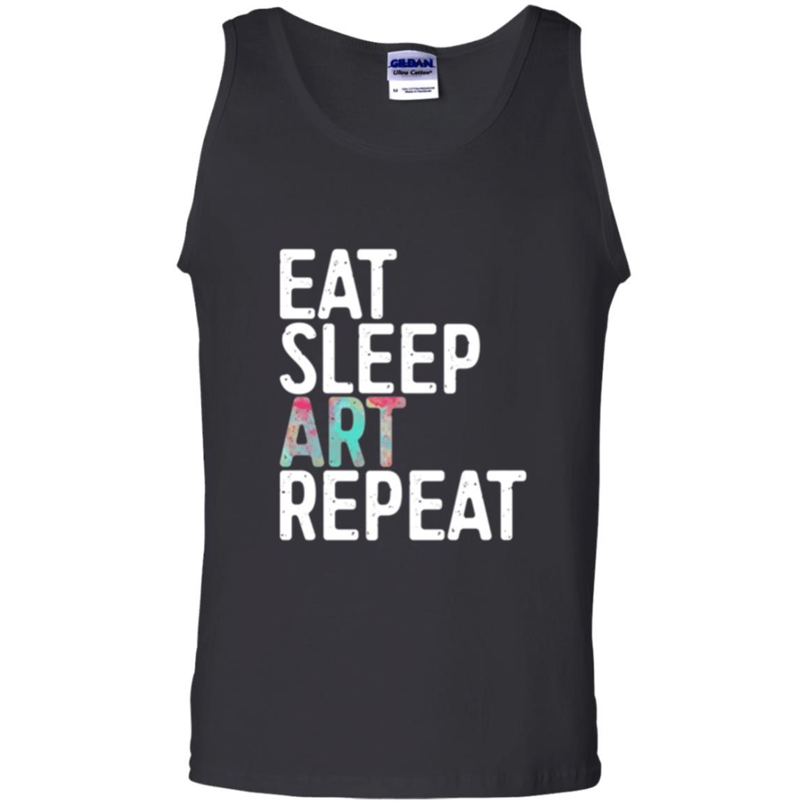 Artist T-shirt Eat Sleep Art Repeat Black
