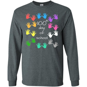 100th Day Of School T-shirt Cute Color Hands