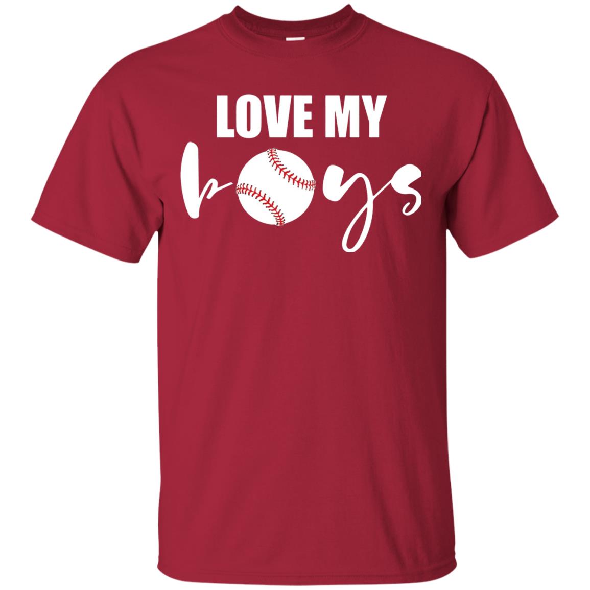 Love My Boys Mom And Dad Baseball Cheer Shirt Cardinal