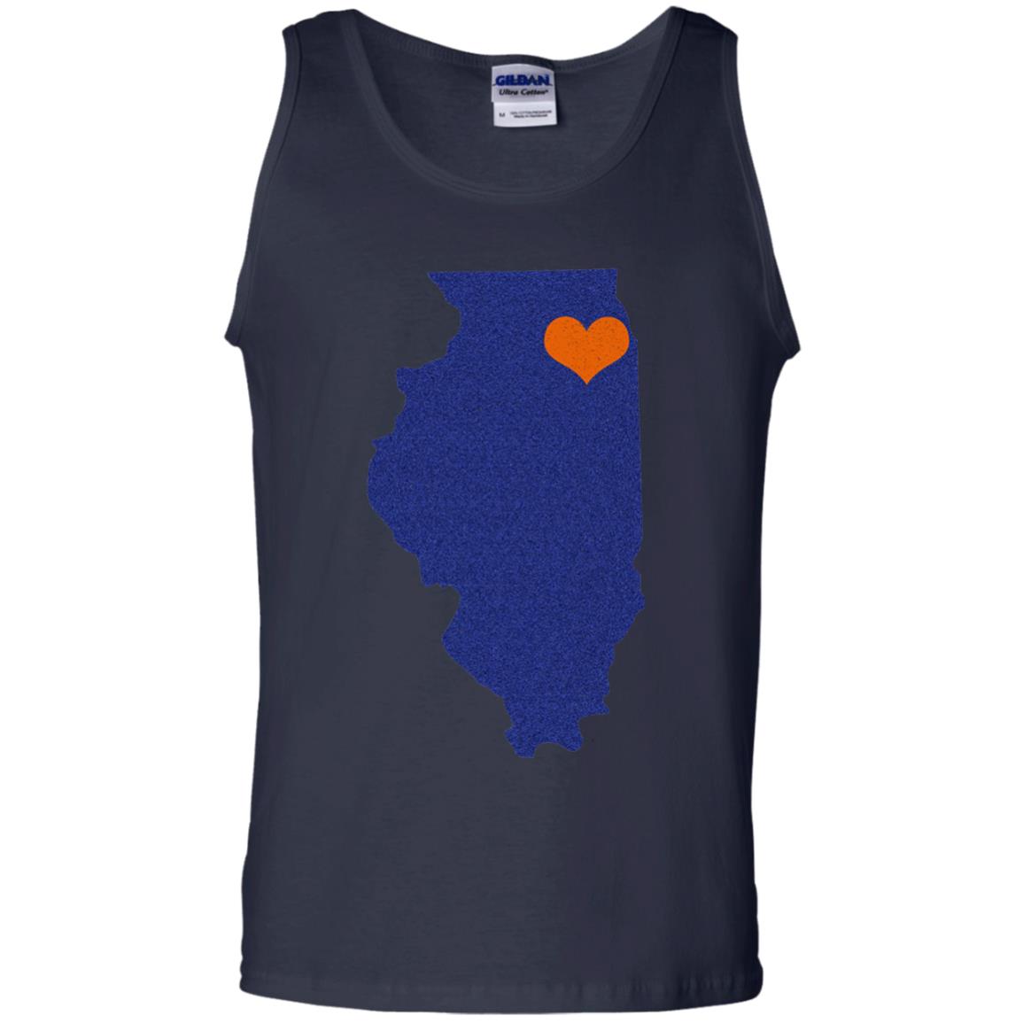 Football T-shirt Chicago Illinois Heart Navy