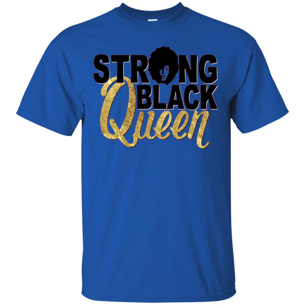 Strong Black Queen Gold Afro Melanin Black Girl Magic T-shirt Royal