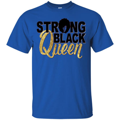 Strong Black Queen Gold Afro Melanin Black Girl Magic T-shirt Royal
