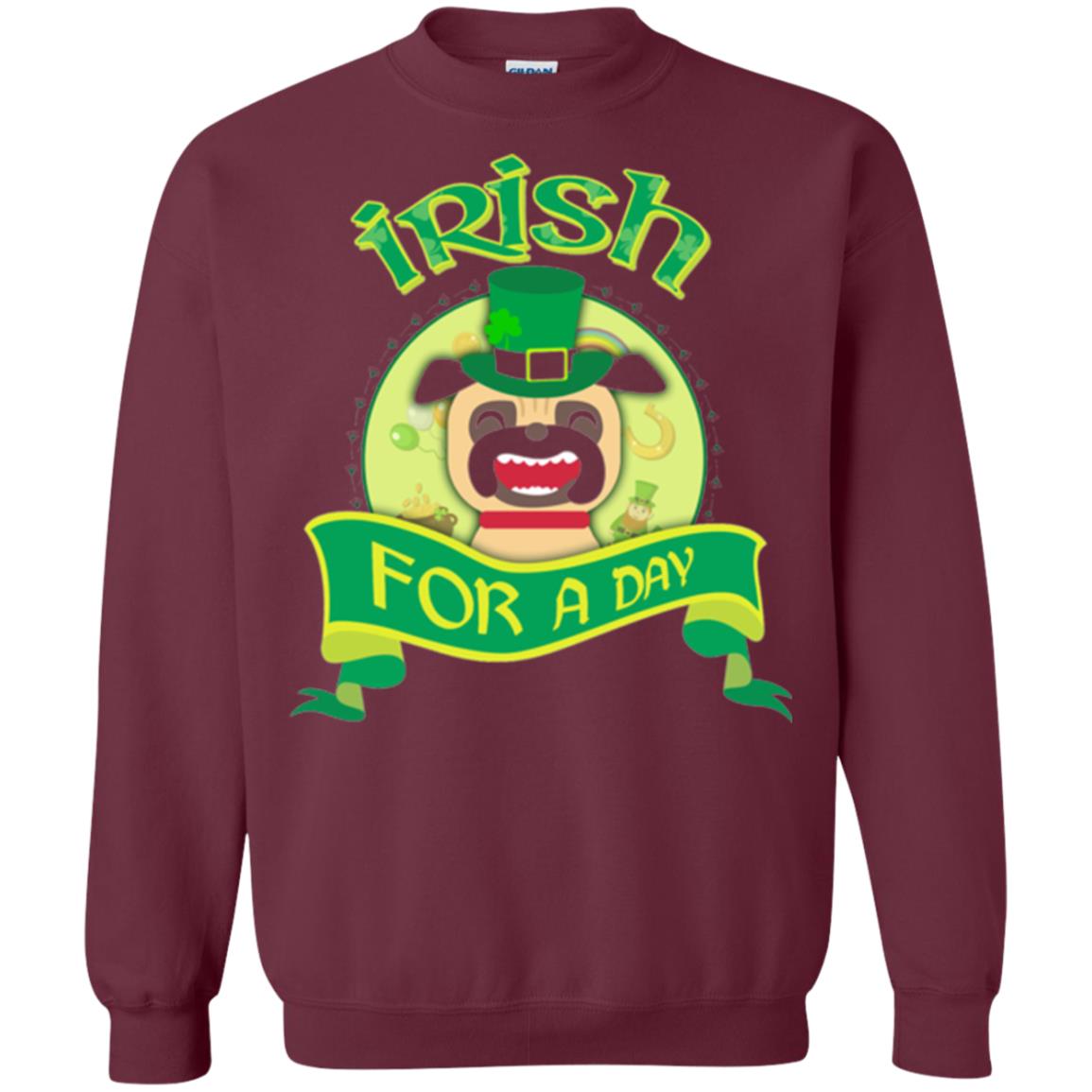 Saint Patrick_s Day T-shirt Amazing I_m Irish Pug Maroon
