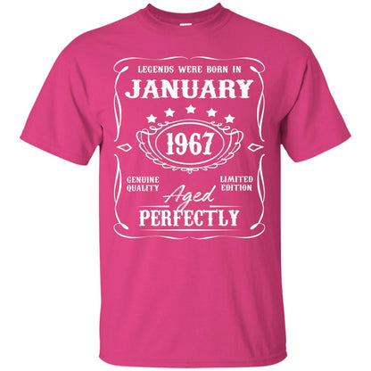 Legends Were Born In January 1967 51th Birthday T-shirt Heliconia