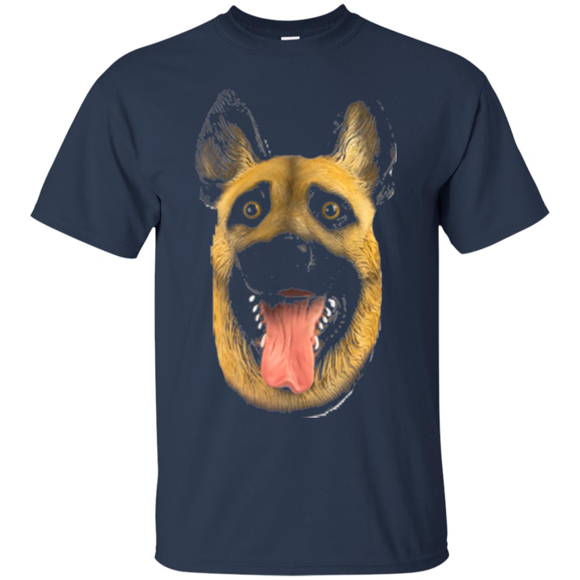Dog Lover T-shirt Creepy Dog Head T-shirt Navy