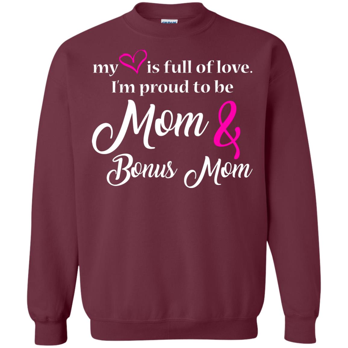 Mommy T-shirt My Heart Is Full Of Love Maroon