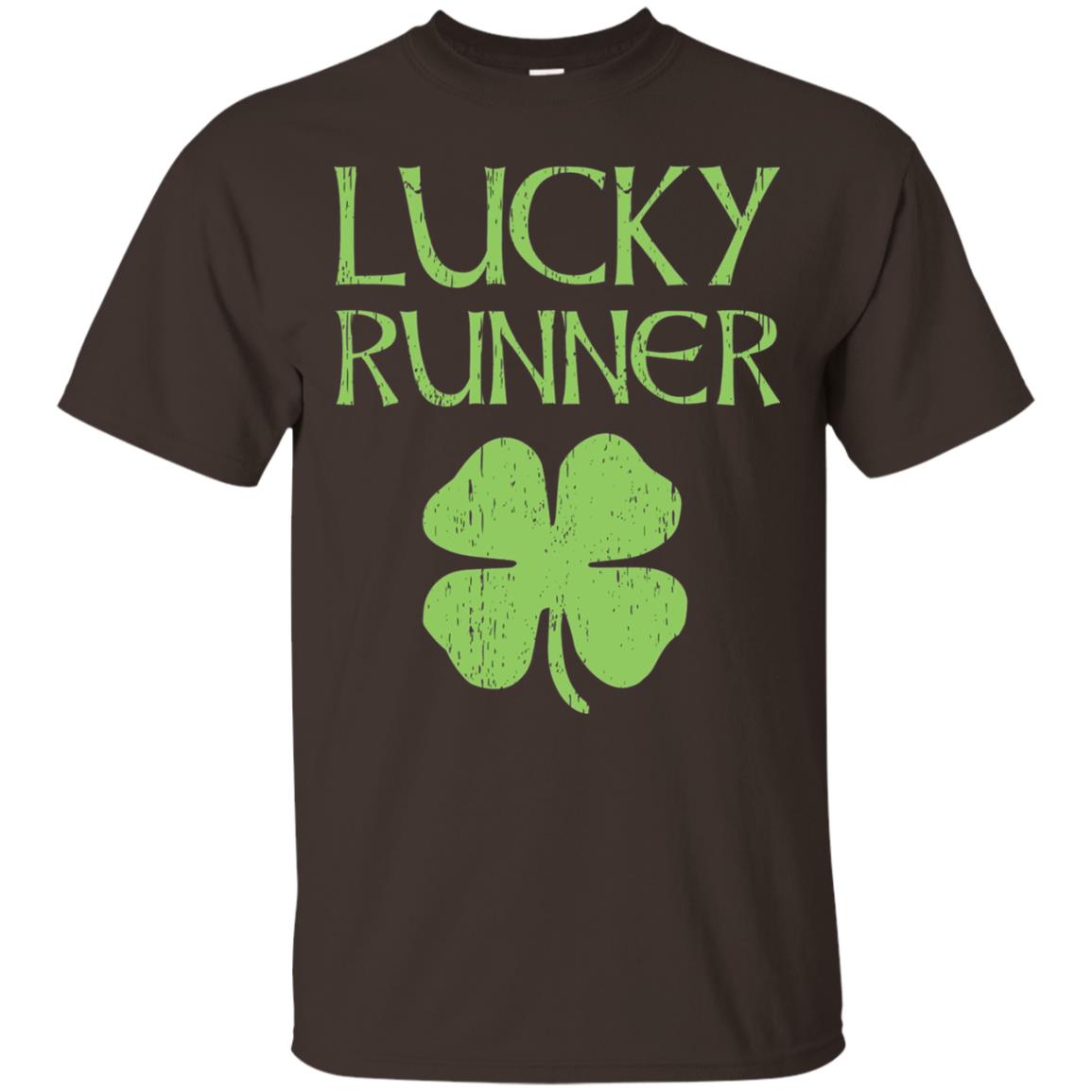 Irish Running Lucky Runners St. Patrick_s Day T-shirt Dark Chocolate
