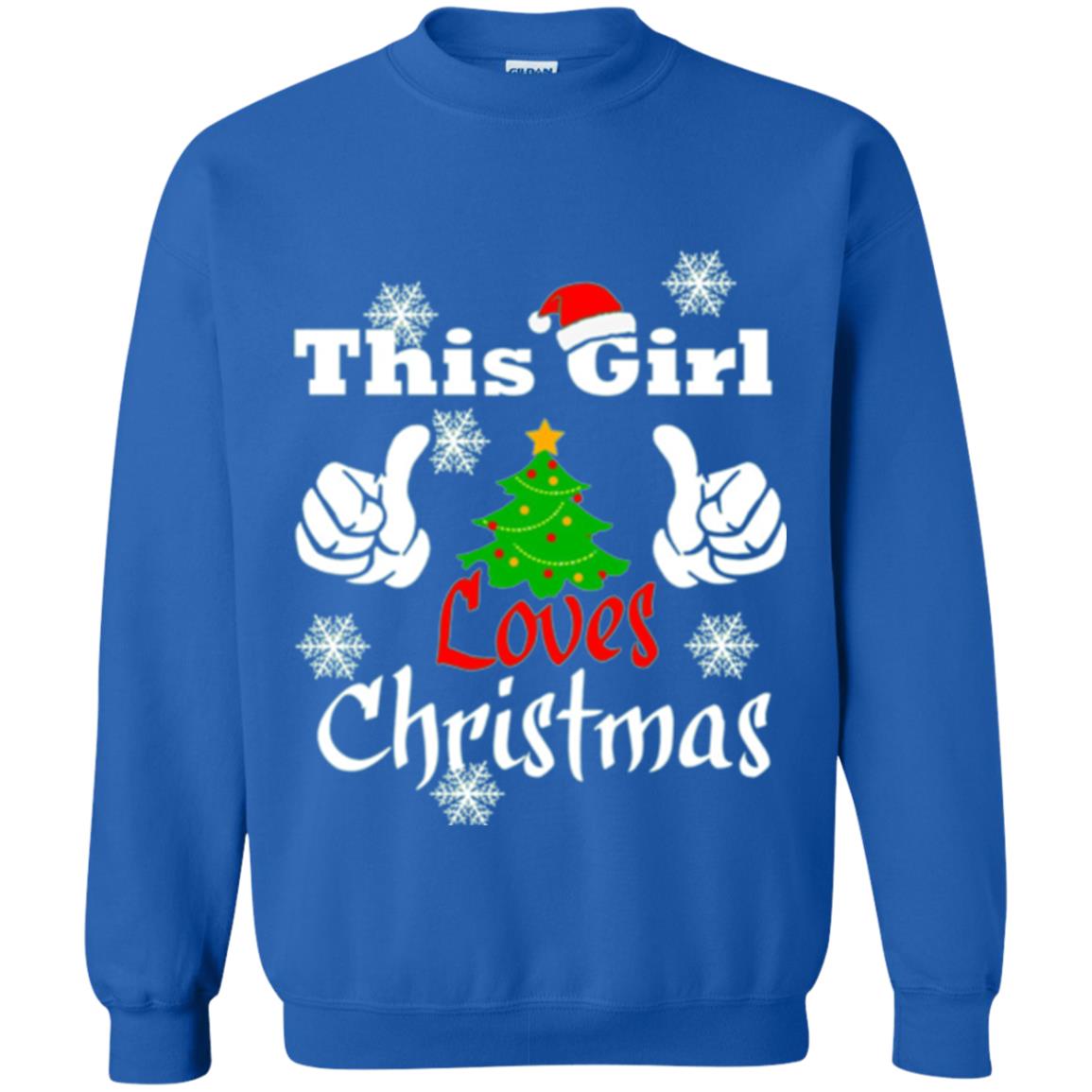 Funny Christmas This Girl Loves Christmas T-shirt Royal