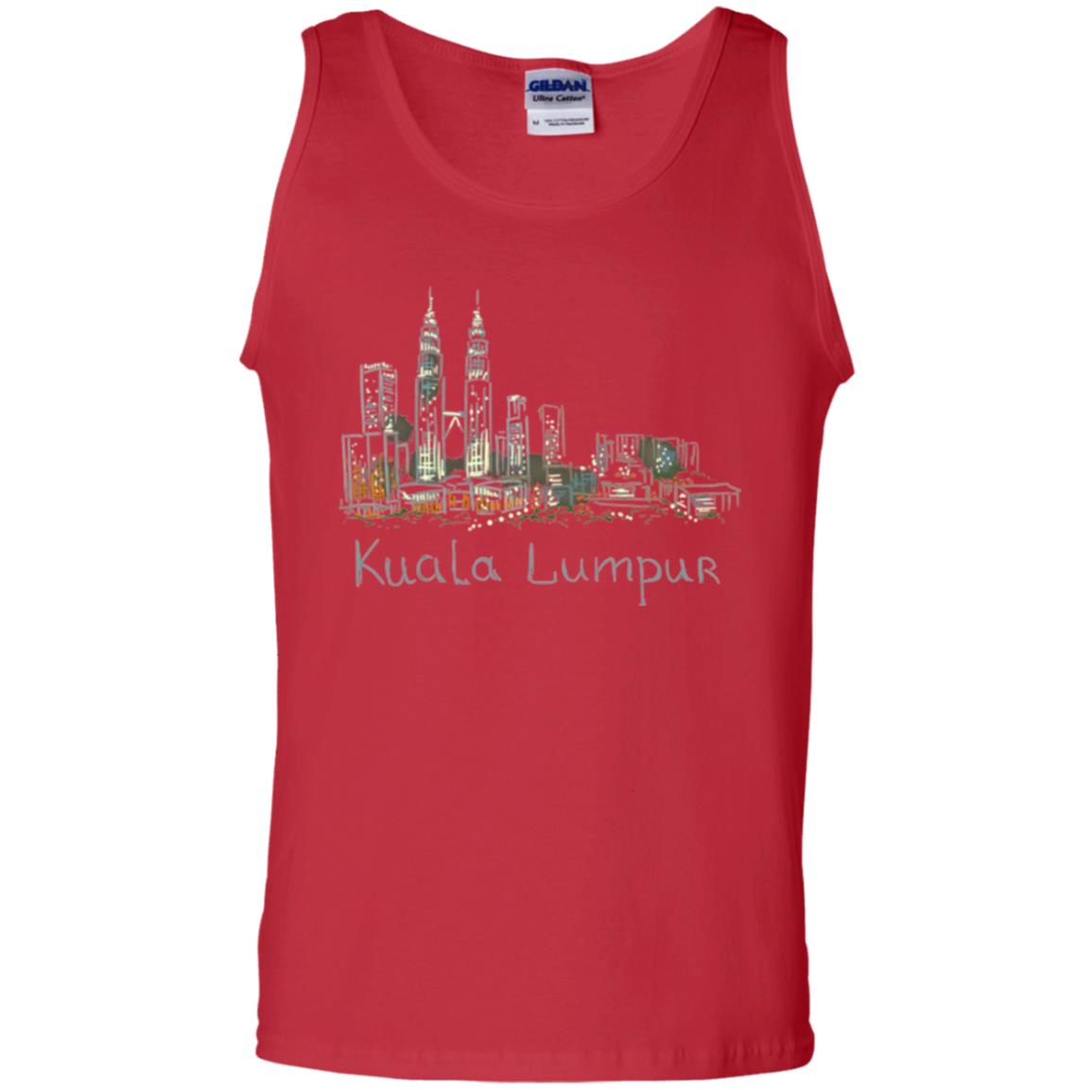 Kuala Lumpur Kl Panorama At Night T-shirt Red