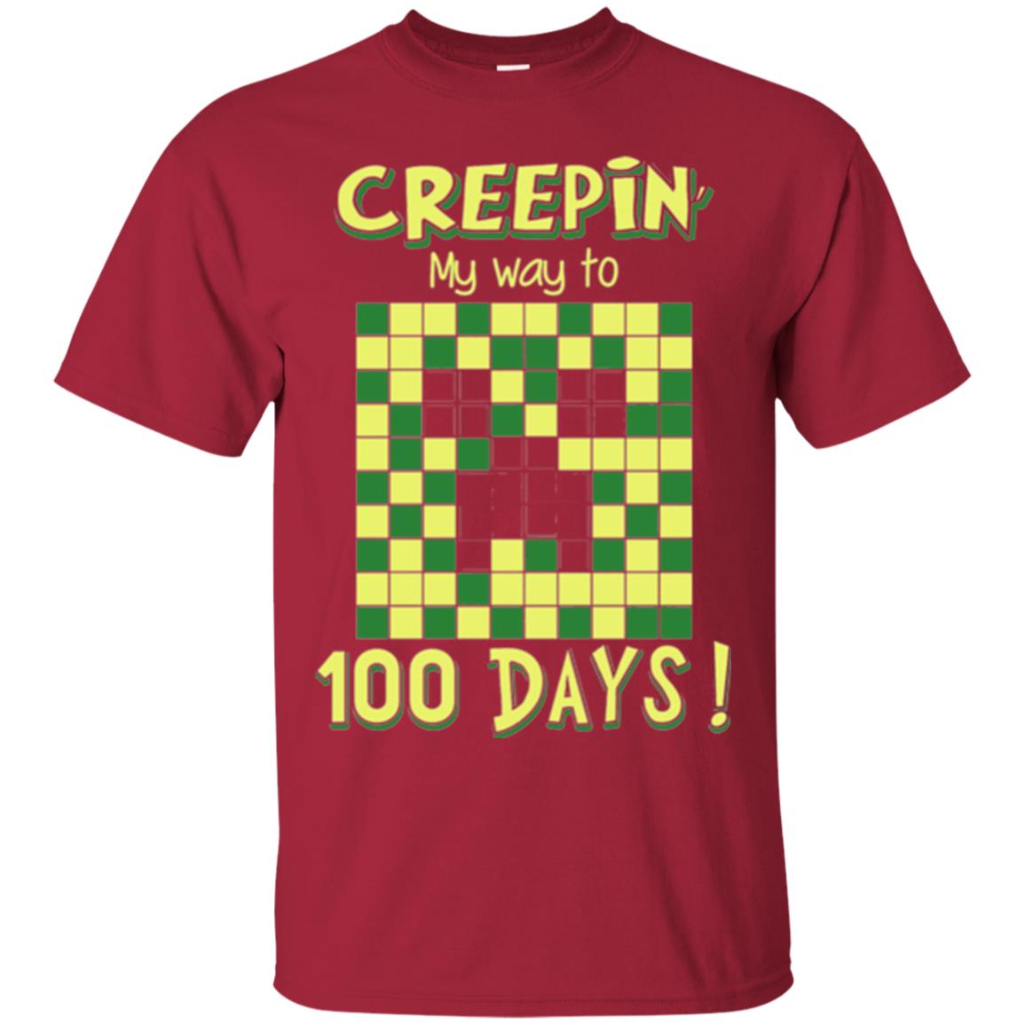 Teacher T-shirt Creepin My Way To 100 Days Cardinal