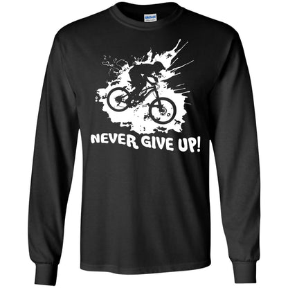 Biker T-shirt Never Give Up Black