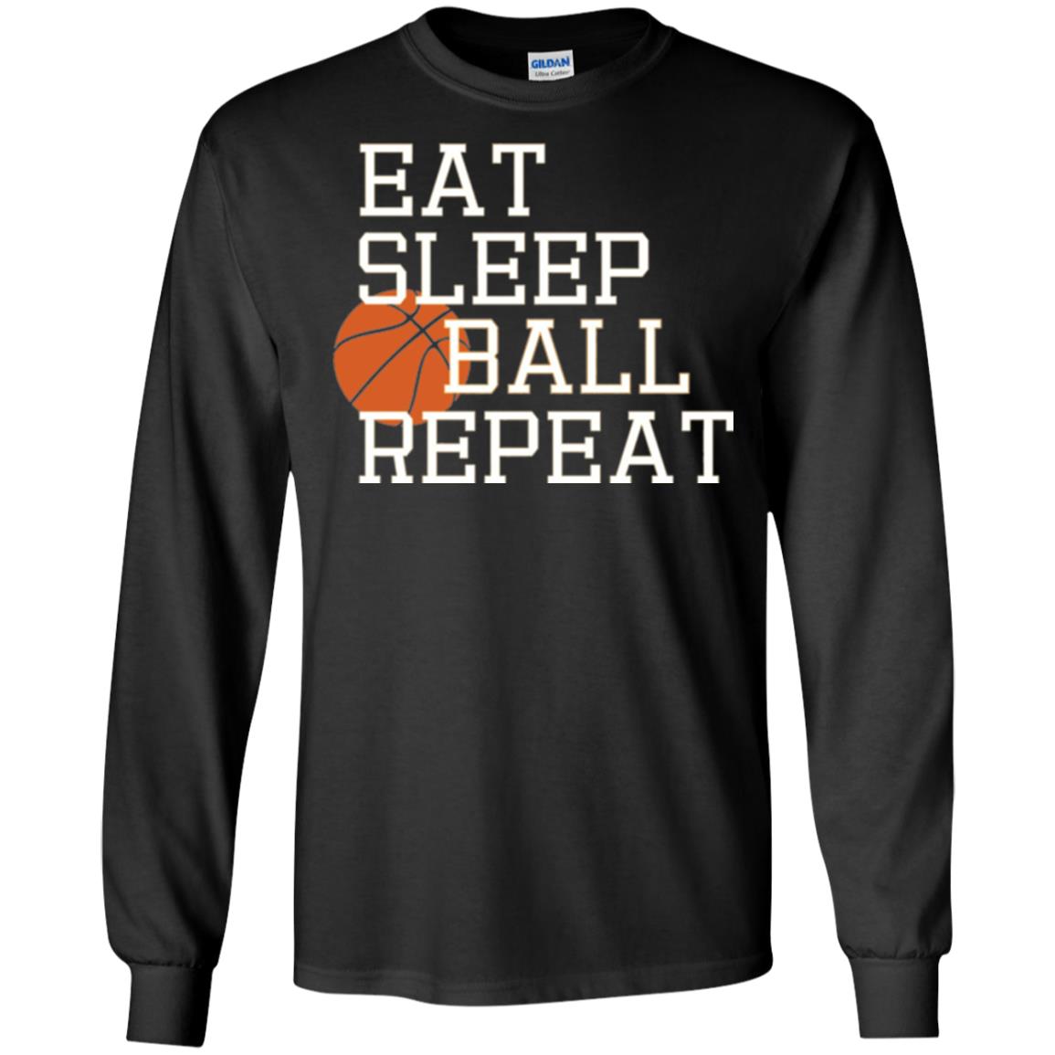 Basketball T-shirt Eat Sleep Basketball Repeat Black