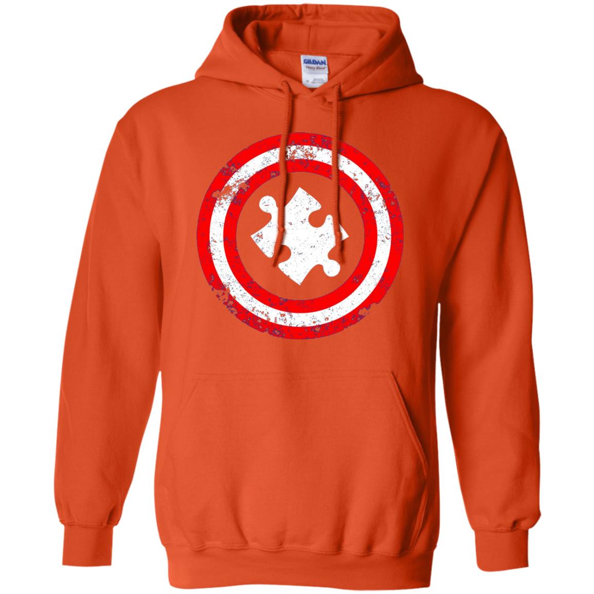 Captain Autism Superhero T-shirt Autism Awareness Orange
