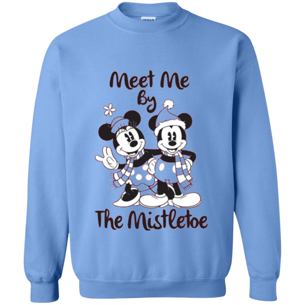 Christmas T-shirt Meet Me By Mistletoe Carolina Blue