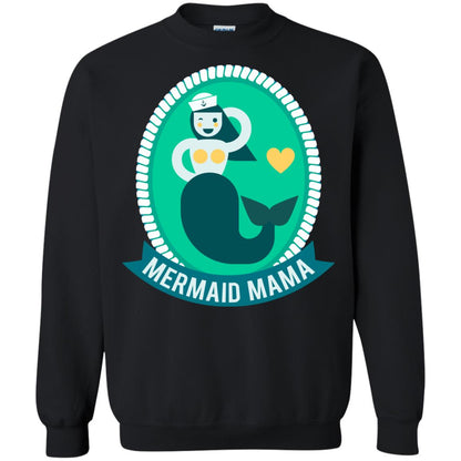 Mermaid Mama Cool Shirt For Grandma Love Mermaid Black