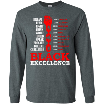 Black Excellence Black Af Proud African American T-shirt Dark Heather