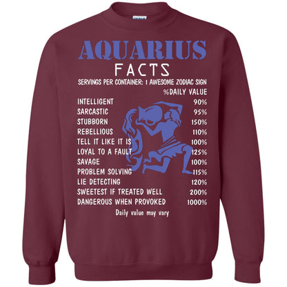 Aquarius Facts 1 Awesome Zodiac Sign Gift Shirt Fo Aquarius Horoscope Maroon