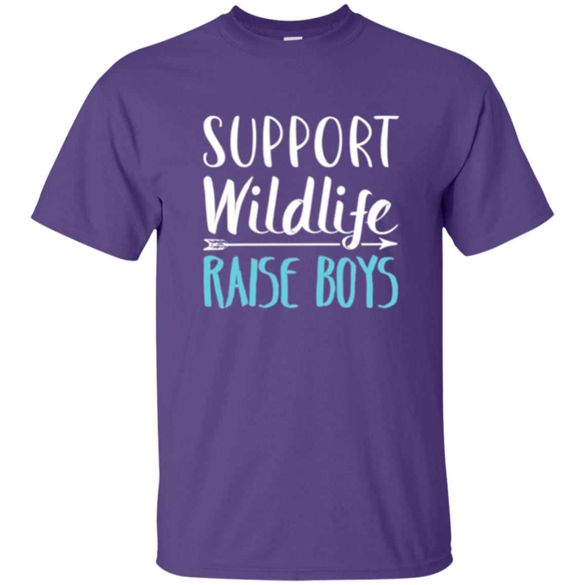 Funny Mother_s Day T-shirt Support Wildlife Raise Boys Purple