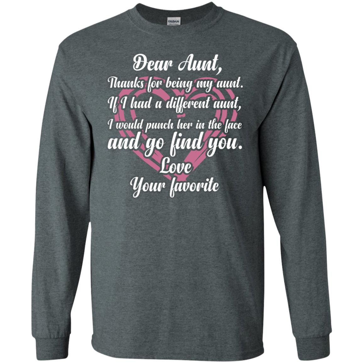 Dear Aunt Thank For Being My Aunt Family T-shirt Dark Heather