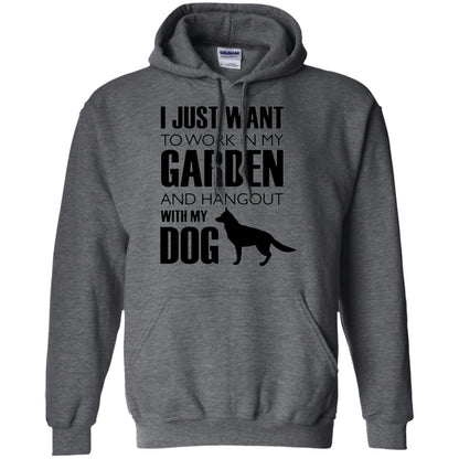 Dog Lovers T-shirt I Just Work In My Garden And Hangout With My Dog Dark Heather