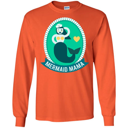 Mermaid Mama Cool Shirt For Grandma Love Mermaid Orange