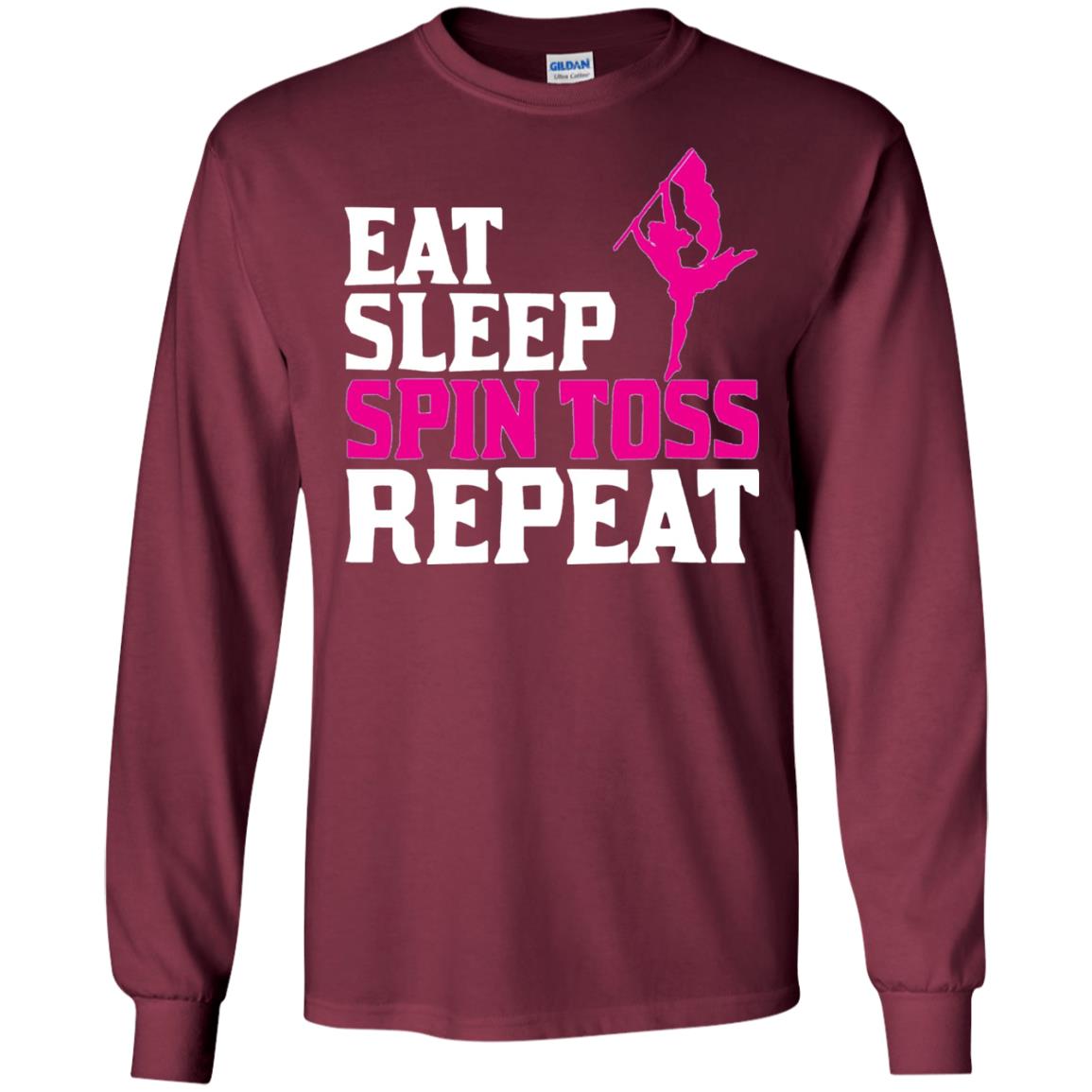 Eat Sleep Spin Toss Repeat Color Guard T-shirt Maroon