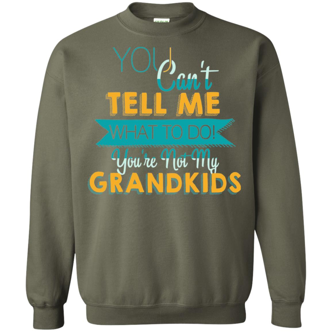 You Can't Tell Me What To Do You're Not My Grandkids Grandparents Gift Tshirt Military Green