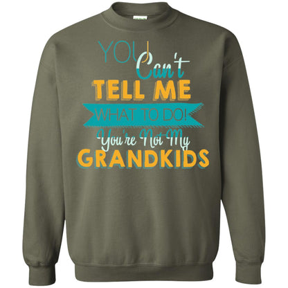 You Can't Tell Me What To Do You're Not My Grandkids Grandparents Gift Tshirt Military Green