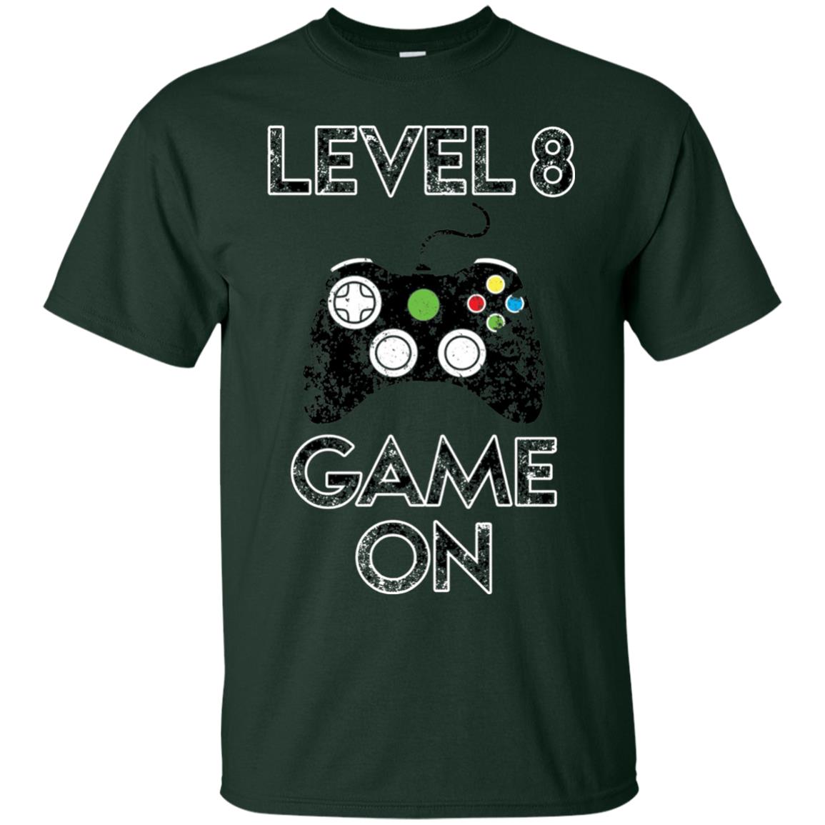 Kids Level 8 Game On 8th Birthday Gift T-shirt Forest