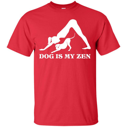 Yoga Dog T-shirt Dog Is My Zen Red