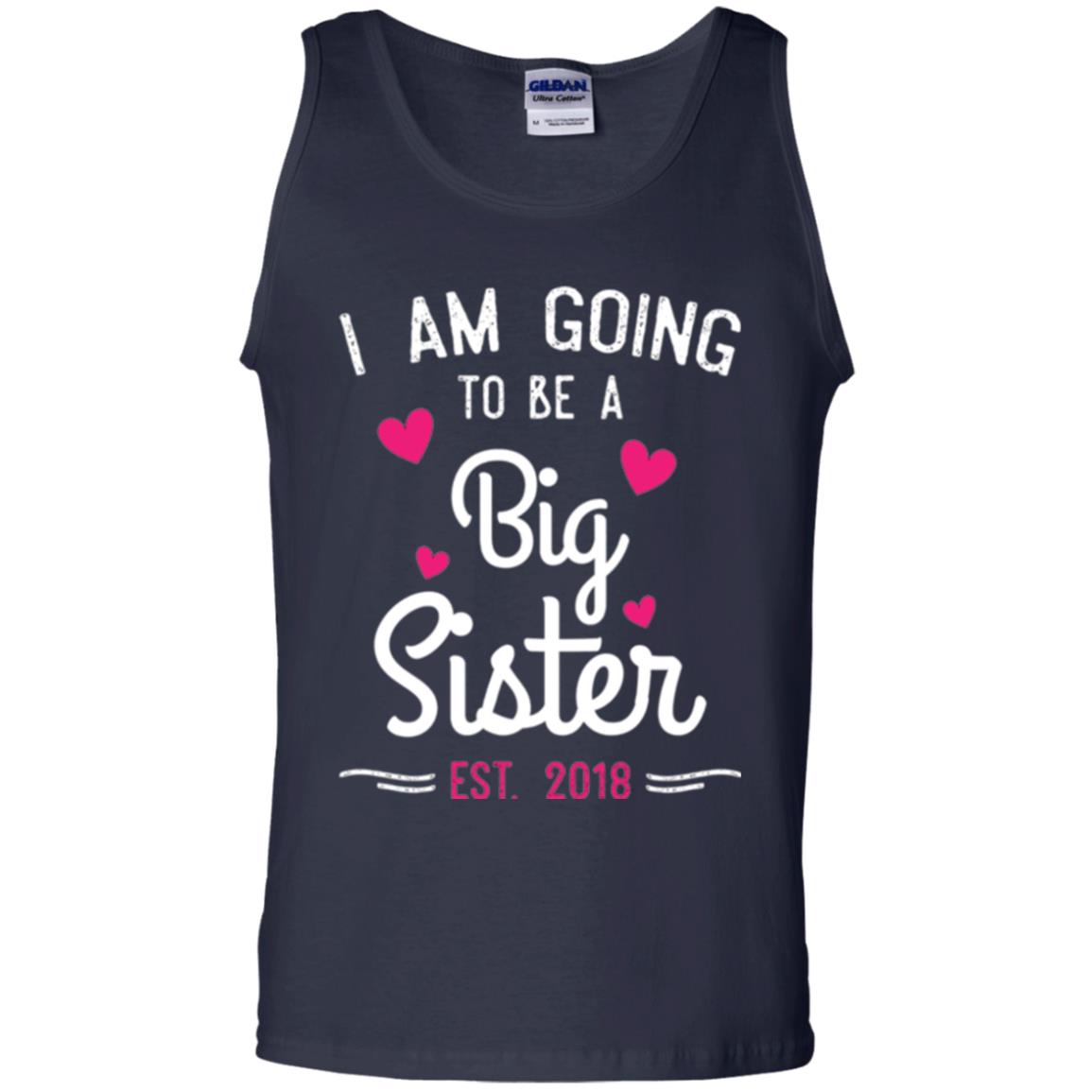 Family T-shirt I Am Going To Be A Big Sister Estimated 2018 Navy