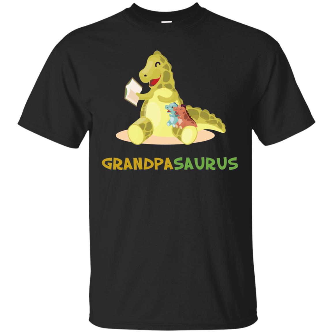 Grandpasaurus Granddad Grandpa Shirt Black